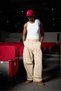 Men's Super Baggy Pleated Vintage Trousers Beige - 4