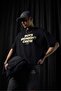 Men's Boxy Fit Crew Neck Letter Printed T-Shirt Black - 5
