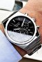 Function Kesme Glass Men's Wristwatch Waterproof Silver Color Steel Band Fre2049C3 - 3