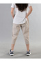 100% Cotton Linen Textured Elastic Waist Lace-Up Women's Daily Home Outdoor Sports Summer Below Knee Plus Size Capri Shorts Pants - 2