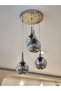 Globe Black & Silver QUAD Plafonyer Krom Cam Avize