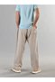 100% Cotton Linen Textured Elastic Waist Lace-Up Men's Casual Home Outdoor Sports Hajj Umrah Summer Large Size Trousers - 2