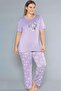 Plus Size Oversized Viscose Short Sleeve Summer Pajama Set B08-76