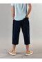 100% Cotton Linen Textured Elastic Waist Lace-Up Men's Casual Home Outdoor Sports Summer Below Knee Plus Size Capri Shorts Pants - 2