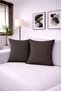 2-Piece Linen Look Throw Pillow Cover Bitter Brown