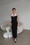 Midi Length Premium Dress with Bow and Pearl Detail - 3