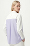 Knitted Ecru Lilac Sweatshirt with Sleeve Shirt Detail - 2