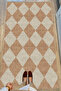 Cotton Rug 5 Mustard Cream Tone Geometric Patterned Decorative Washable Woven Base Rug - 3
