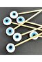 White Evil Eye Beaded Glass Cocktail Presentation Toothpicks 12Pcs 7cm Concept Party Decoration Birthday Nsct0026 - 3