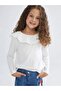 Collar Detailed Combed Cotton Girls' T-Shirt (W5) - 4