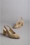 Seç 991 Women's Shoes with Genuine Leather Heels (Heel: 7.5cm) Beige - 5