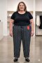 Super Battal Women's Turquoise Combed Cotton Elastic Waist Pants