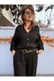 Back Number Piped Italian K Linen Shirt Black - 4