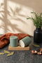 Sermik Salt and Pepper Shaker Set - Matte Green - with Natural Wooden Stand - 3