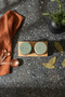 Sermik Salt and Pepper Shaker Set - Matte Green - with Natural Wooden Stand - 2