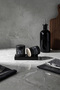 Salt and Pepper Shaker Set with Black Wooden Stand - Matte Black - 2