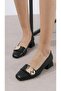 Darcy Black Color Blunt Toe Women's Short Heeled Shoes - 6