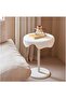 Round Side Table with Wavy Edge, Plastic Coffee Table for Small Spaces, Pink