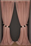 Dar Etek Model Powder Color Single Wing Ready-Made Pleated Background Curtain 300*260