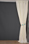 Petek Model Cream Color Single Wing Sewn Pleated Background Curtain 300*260 cm - 7