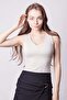 V-Neck Sleeveless Stylish Lycra Body-Taş - 4