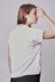 Women's Crepe Fabric Drop-Shoulder Collared V-Neck Short Sleeve Shirt-Cream - 6