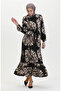 Ruffled belted dress with skirt 50171-02 black