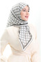 وشاح ناعم منقوش 70294-09 أخضر مخملي - 2