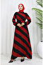 Geometric patterned belted viscose dress 0460-08 burgundy black
