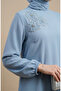 Stone Embroidered Tunic Trousers Double Suit 0230-06 Blue - 5