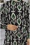 Viscose Fabric Buttoned Dress 2050-03 Black Emerald Green - 4