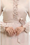 Glittery Linen Belted Dress 81863-04 Cream - 4