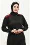 Crew Neck Sweatshirt 23086-02 Burgundy Black - 3