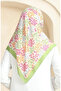 Patterned Soft Scarf 70260-06 Pistachio Green Fuchsia - 3