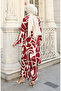 Viscose Fabric Tunic Trousers Double Set 0143-04 Claret Red - 6