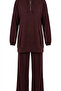Oysho Fabric Hooded Tunic Pants Double Set 0236-04 Brown - 5