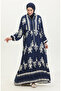 Balloon Sleeve Dress 4091-02 Navy Blue