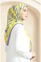 Soft Cotton Scarf 19092-17 Yellow Purple - 2