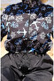 Elastic Waist Anchor Patterned Zippered Hijab Swimsuit with Bonnet Gift 9005K-01 Black Blue - 5