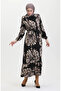 Ruffled belted dress with skirt 50171-02 black - 3