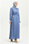 Glittery Linen Belted Dress 81853-08 Indigo - 5