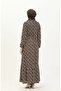 Black Yellow Floral Patterned Dress - 4066-10 - 5