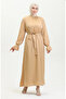 Glittery Linen Belted Dress 81853-06 Mustard - 2