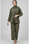 Aerobin Fabric Tunic Trousers Double Set 4141-09 Light Green - 3