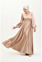 Satin evening dress with cups 52895-01 mink - 6