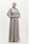 Pearl Tulle Evening Dress 6233-02 Grey - 2