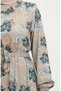 Floral Belted Dress 0373-01 Taupe color - 4
