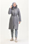 Fur Quilted Coat 0812-05 Gray - 3
