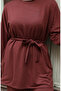 Lace Detailed Hijab Trouser Suit 2174-05 Brown - 5