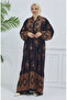 Black Balloon Sleeve Patterned Dress - 5585-03 - 4